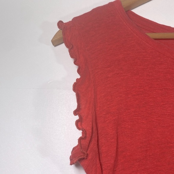 In2 by InCashmere 100% Linen Ruffle Sleeve Size M - Picture 2 of 4